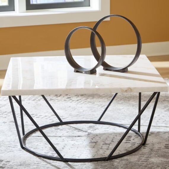 Romy Vancent Coffee Table in White and Black