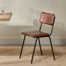 Uka Leather Dining Chair - Chocolate Brown