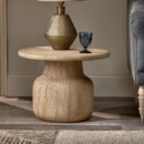 Vihana Grooved Wood Side Table