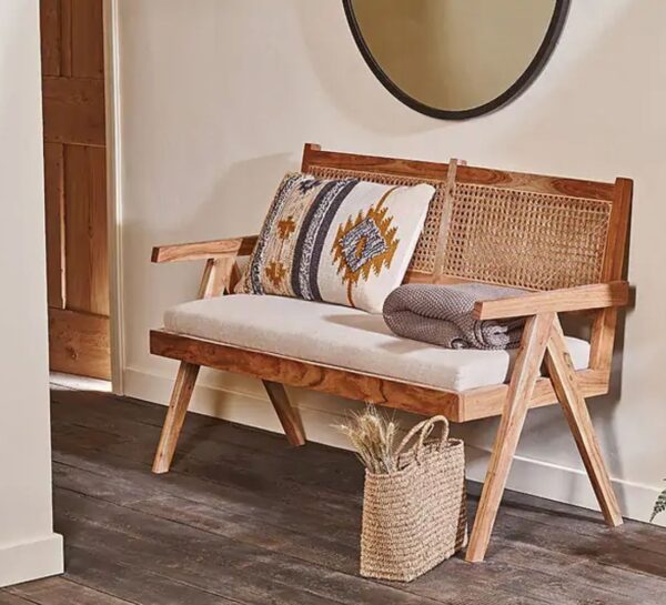 Nariman acacia and cane sofa