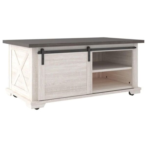 Maria Cocktail Table in Gray and Antiqued White