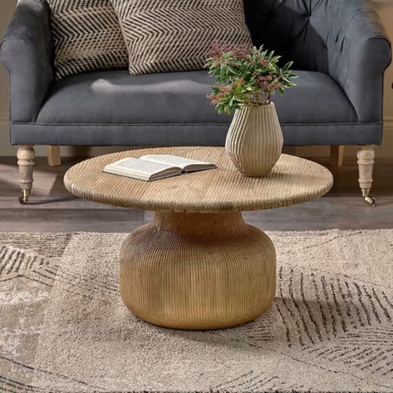 Vihana 1 Grooved Wood Coffee Table