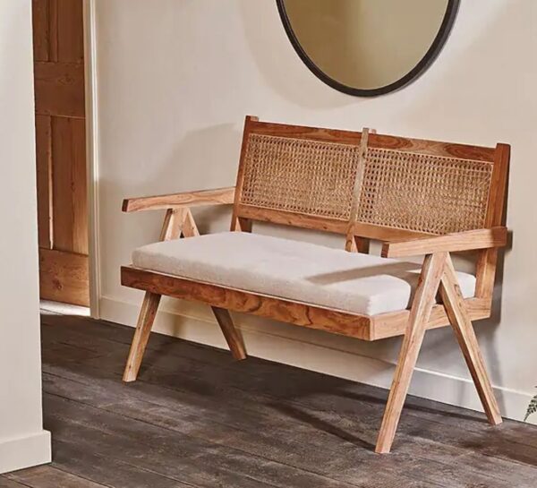 Nariman acacia and cane sofa