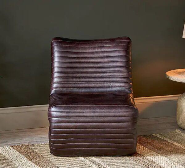 Nevia Ribbed Leather Chair