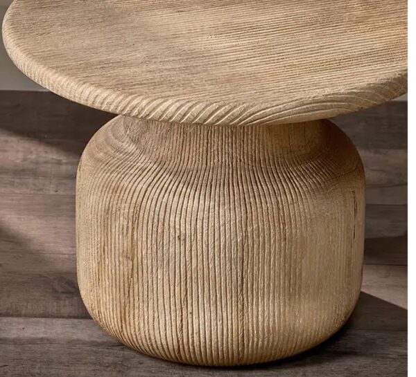 Vihana Grooved Wood Side Table