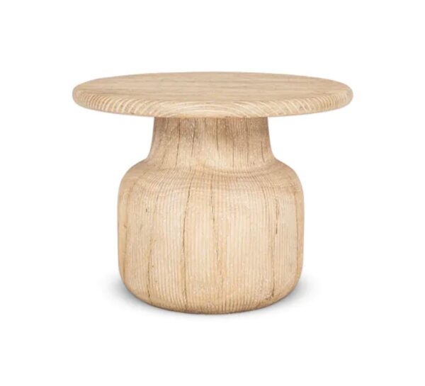 Vihana Grooved Wood Side Table