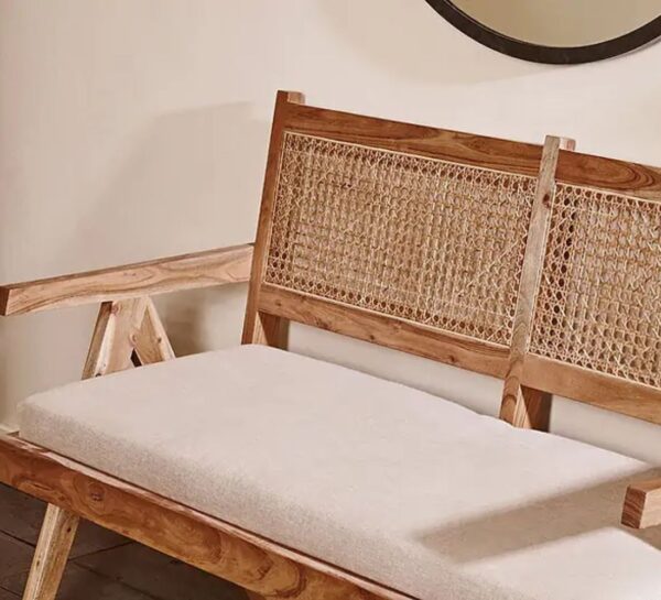 Nariman acacia and cane sofa