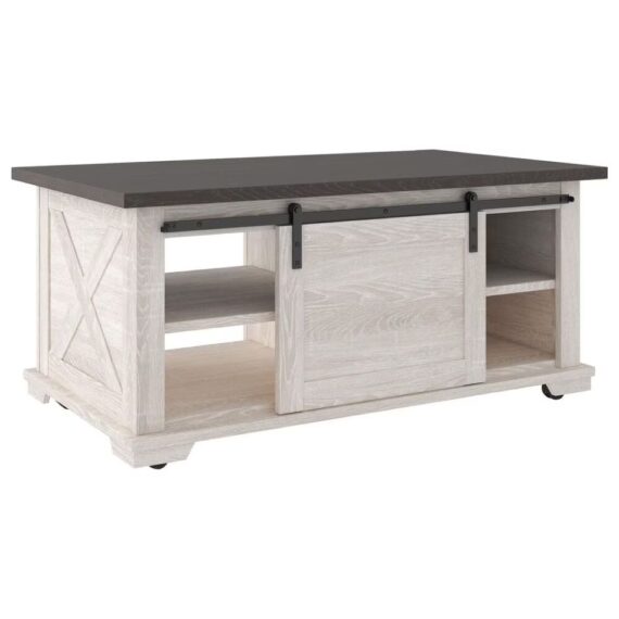 Maria Cocktail Table in Gray and Antiqued White