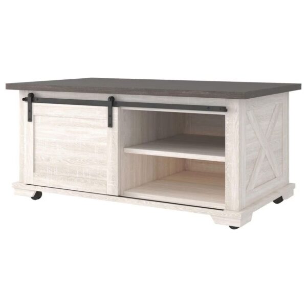 Maria Cocktail Table in Gray and Antiqued White