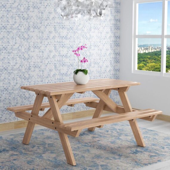 Salic Solid Wood 4 Seater Patio Dining Set