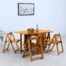 Kristal Sheesham Wood 4 Seater Foldable Dining Set