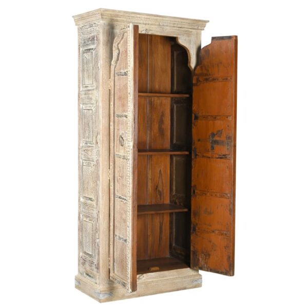 Anthony Tall Armoire In Distressed White Finish
