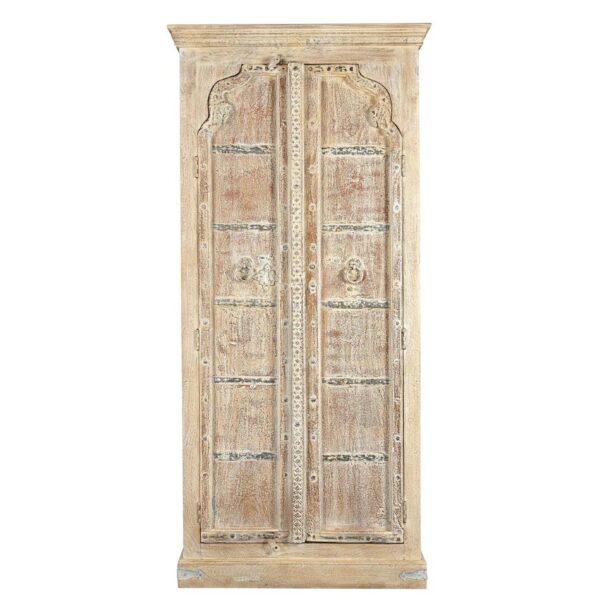 Anthony Tall Armoire In Distressed White Finish