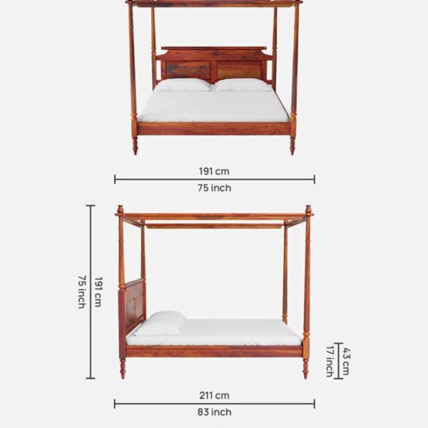 Nillu Sheesham Wood Poster Bed
