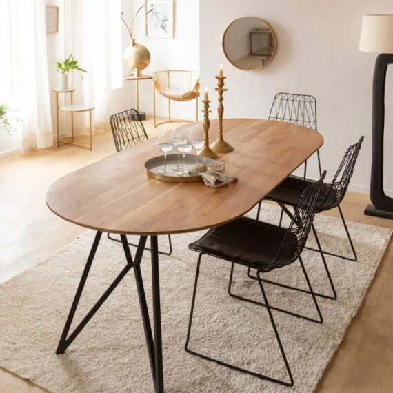 Table à manger ovale en bois d’acacia Ponting