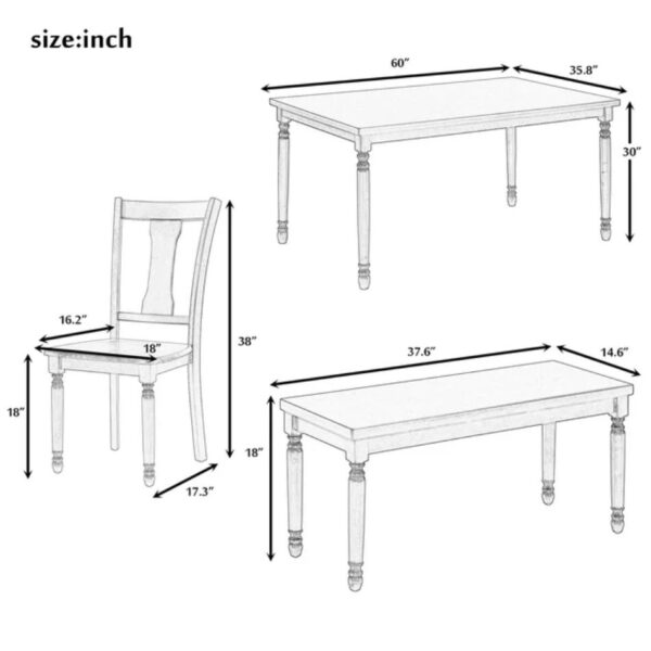 Hidege Farmhouse Dining Table Set