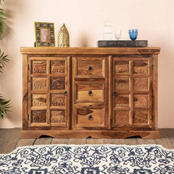 Girij Three Drawer Sideboard