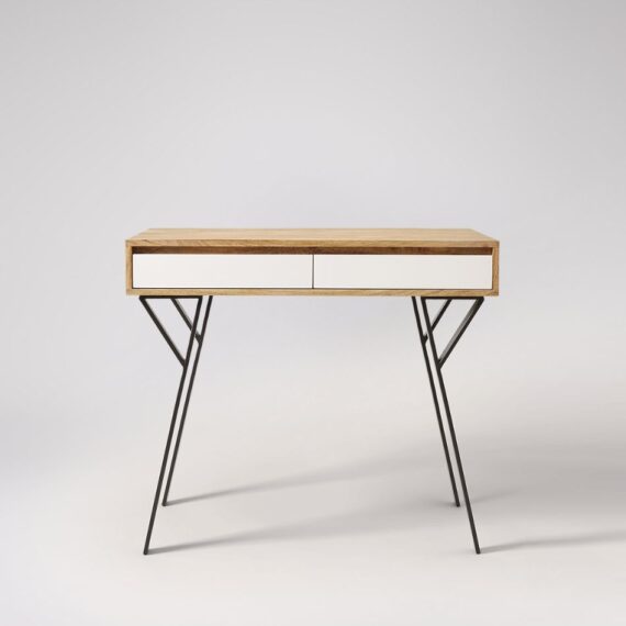 Michel Desk, Natural Mango Wood & White