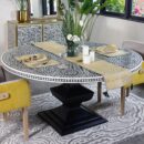 OLIVIA PEDESTAL DINING TABLE