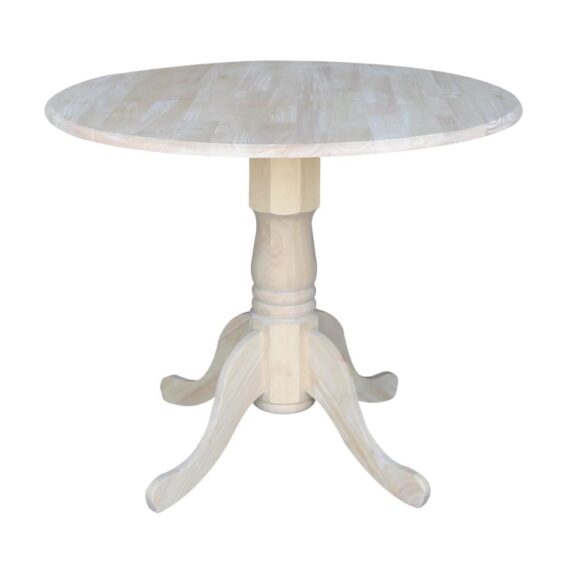 Willow Unfinished Round 36-inch Drop-leaf Dining Table